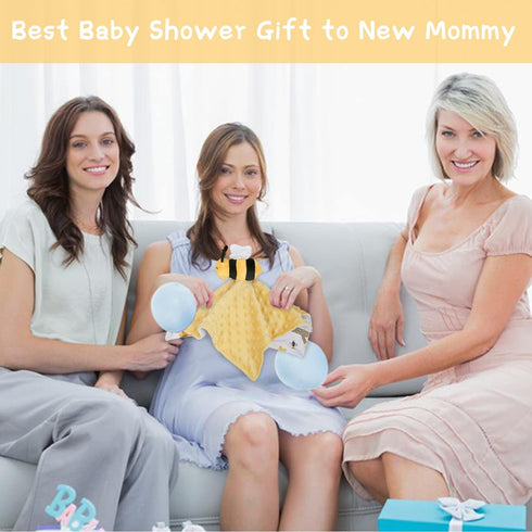 BORITAR Baby Security Blanket Soft Baby Lovey Unisex Lovey Baby Gifts for Newborn Boys and Girls Baby Snuggle Toy Baby Bee Stuffed Animal Yellow 1...