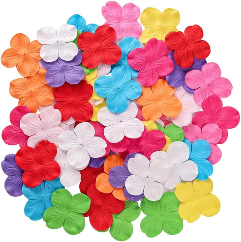 RATREE 888 50 Pcs Handmade Mulberry Paper Patch Hydrangeas Flowers 2x2 inch Mulberry Paper Flowers Scrapbooking Wedding DIY Craft (Mixed 10 Colors...