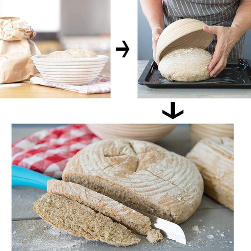 2pcs 7" Banneton Proofing Basket Round Bread Brotform with Liner Eco-Friendly Natural Rattan for Professional & Home Bakers...