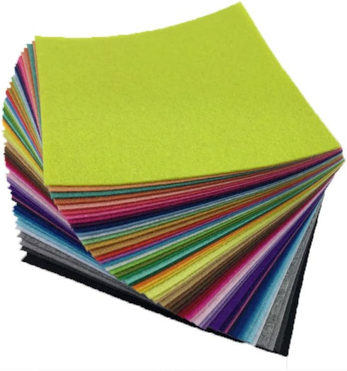 flic-flac 54pcs Felt Fabric Sheet Assorted Color Felt Pack DIY Craft Squares Nonwoven (10cm*10cm)...