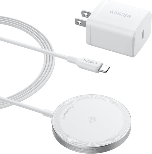 Anker MagSafe Charger Compatible, MagGo Magnetic Wireless Charger (Pad), Qi2 Certified 15W Wireless Charger, for iPhone 15/15 Plus/15 Pro/15 Pro M...