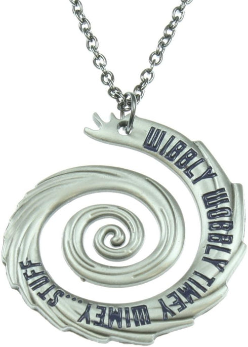 REINDEAR Doctor Who 22" Wibbly Wobbly Timey Wimey Pendant Necklace (Silver-Tone)...