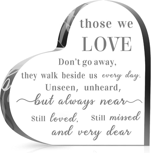 Jetec Bereavement Gift Acrylic Heart Sympathy Memorial Condolence Gift for Loss of Loved One Remember Me Grieving Present for Remembrance Table De...