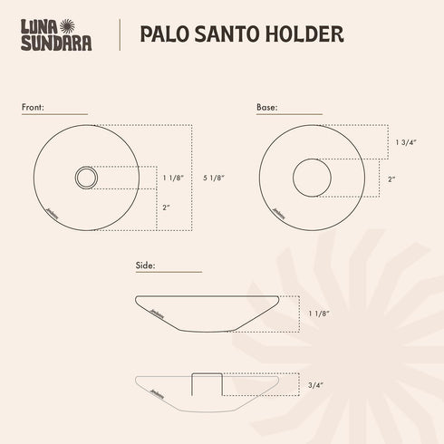 Luna Sundara Authentic Peru Pottery Palo Santo Stick Holder and Incense Holder Includes 5 Palo Santo Sticks Handmade Ceramic Smudge Bowl Sage Hold...