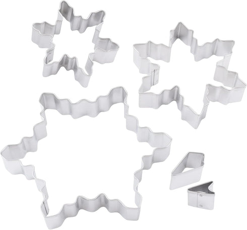 R&M International Snowflake Cookie Cutters, Assorted Designs and Accents, 5-Piece Set...