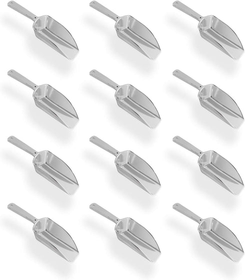 Super Z Outlet 5.5" Mini Acrylic Plastic Kitchen Scoops for Weddings, Candy Dessert Buffet, Ice Cream, Protein Powders, Coffee, Tea (Silver)...