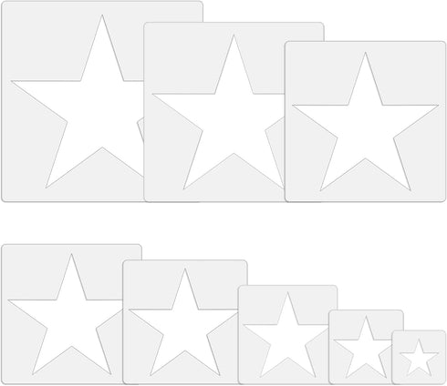 Large Star Stencil for Painting Template 5 Point Star Template Reusable Plastic Stencils,for Home Decoration Arts Paper Fabric Flag(8 Sizes)...