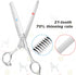 Dog Cat Scissors for Grooming, Pet Shears for Thick Coats and Matted Hair, Thinner Curved Straight Chunker Stainless Steel Shears (7.0" Chunker Si...