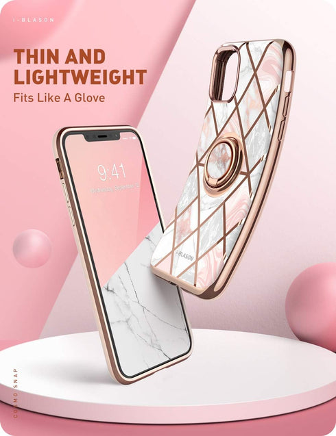 i-Blason Cosmo Snap Case Designed for iPhone 12 Mini 5.4 Inch (2020 Release), Slim with Built-in 360° Rotatable Ring Holder Kickstand Supports Car...