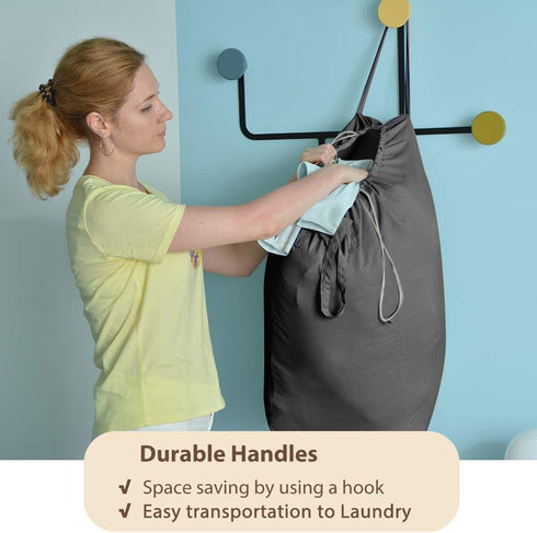 MCleanPin Washable Laundry Bags with Handles,140L Dirty Clothes Storage Bag for College Dorm or Travel, Laundry Liner Fit Most Laundry Hamper or B...