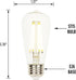 Westinghouse 4518700 6.5 Watt (60 Watt Equivalent) ST15 Dimmable Clear Filament LED Light Bulb, Medium Base (6-Pack)...