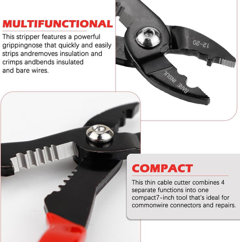 Wire Crimper, Crimping Pliers Wire Crimping Tool Electrical Stripping 12-20mm AWG Wire Crimping Pliers for Household and Industrial...