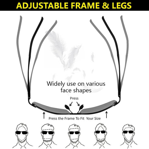 Men's Fashion Polarized Photochromic Sunglasses for Day and Night,UV 400 Clear Vision for Driving Cycling Outdoor...