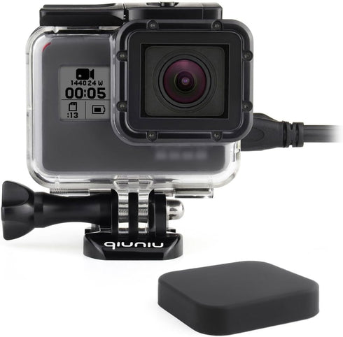 Side Open Skeleton Housing Case for GoPro Hero 5/6/7 Black Action Camera - Protective Lens Removal NOT Needed - Transparent Clear...