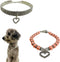Pearl Cat Necklace and Rhinestones Dog Pendant Collar Set Adjustable Pet Necklace for Small Pet Cat Dogs Puppy Wedding Birthday Party (M)...