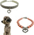 Pearl Cat Necklace and Rhinestones Dog Pendant Collar Set Adjustable Pet Necklace for Small Pet Cat Dogs Puppy Wedding Birthday Party (M)...