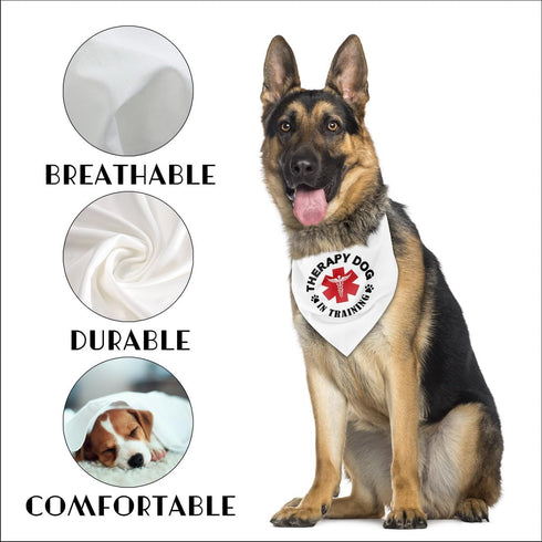 Dog Bandana, Therapy Dog in Training Dog Bandana, Dog Scarf Classical White Printing, Dog Scarf Accessories, Dog Bandana Pet Scarf, Pet Scarf, Pet...