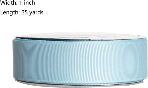 ATRBB 25 Yards 1 Inch Solid Grosgrain Ribbon Roll for Gift Wrapping DIY Hair Accessories (Light Blue)...