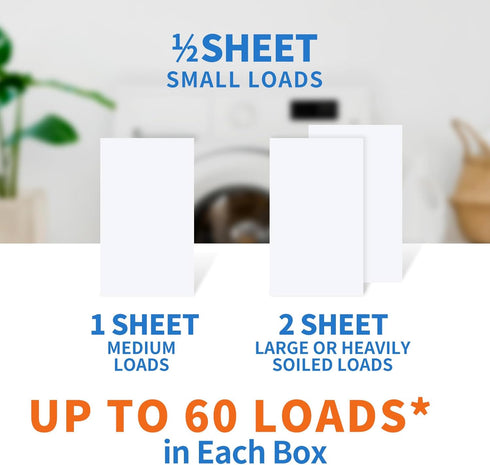 Travel Laundry Detergent Sheets (60 Loads, 30 Sheets) Fresh Linen Scent, Eco Earth Friendly Clean Breeze, Non Toxic People Safe, Washing Travel Su...