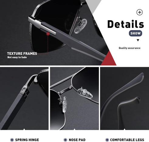 Sunglasses for Men Women Trendy Polarized Sunglasses UV400 Fashion SunGlasses Aviator Sunglasses for Driving Fishing...