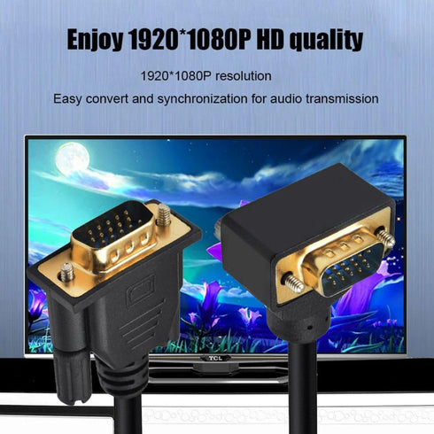 chenyang VGA RGB 3COAX+6C 90 Degree Down Angled Extension Cable for Monitor Projector Computer...