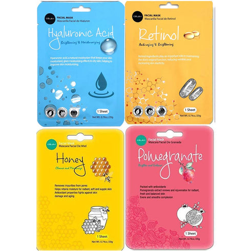 celavi Face Mask Set Korean Beauty Essence Facial Paper Sheet Mask Korea Skin Care Moisturizing 12 New flavors K-Beauty Skincare 12 masks in a pac...