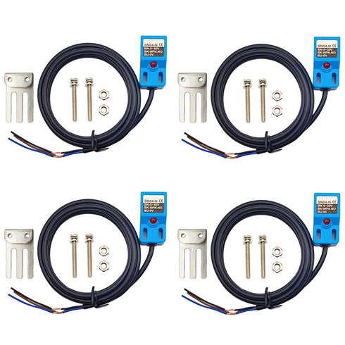 Inductive Proximity Sensor SN04-N Normally Open Detection Approach Switch NPN NO with TL PL SN Bracket (Blue, 4 Pack)...