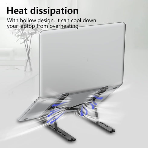 Laptop Stand for Desk, Adjustable Laptop Riser ABS+Silicone Foldable Portable Laptop Holder, Ventilated Cooling Notebook Stand for 10-15.6” Laptop...