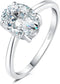 JewelryPalace Oval Cut 2ct Cubic Zirconia Engagement Rings for Women, 14K White Gold Plated 925 Sterling Silver Promise Ring for Her, Simulated Di...