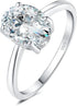 JewelryPalace Oval Cut 2ct Cubic Zirconia Engagement Rings for Women, 14K White Gold Plated 925 Sterling Silver Promise Ring for Her, Simulated Di...