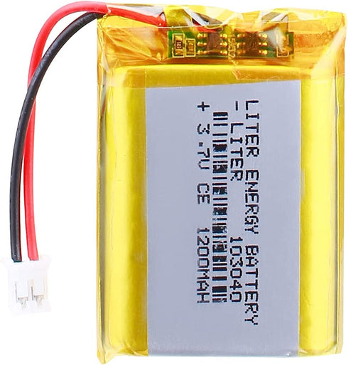 3.7V Lipo Battery 1200mAh Rechargeable Lithium ion Polymer Battery 103040 Lithium Polymer ion Battery with JST Connector...