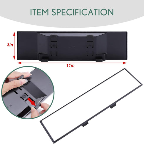 Rear View Mirror, Universal Interior Clip-on Wide Angle Mirror,Flat HD Rearview Mirror, Anti Glare, Clear Tint, Accessories for Car SUV Trucks Veh...