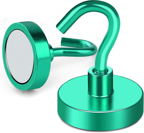 MIKEDE Magnetic Hooks Heavy Duty, 80LB Strong Magnet with Hook for Fridge, Super Neodymium Extra Strength Industrial Hooks for Hanging, Magnetic H...