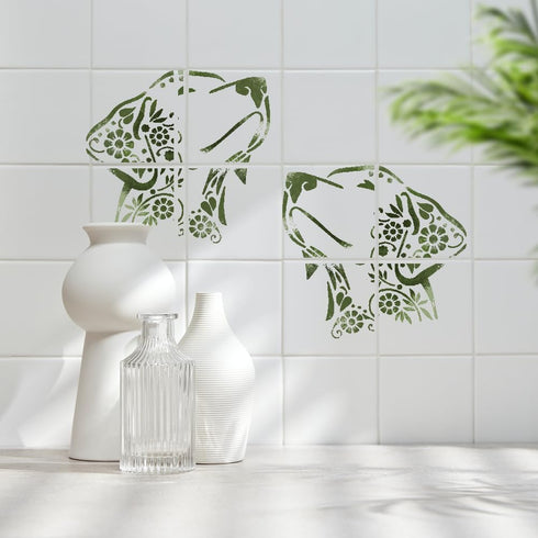 Flower Dog Logo Stencil – Reusable, Sturdy, Flexible Clear Plastic, Arts and Crafts, Scrapbooking, Airbrush Painting, Drawing DIY Arts and Crafts ...