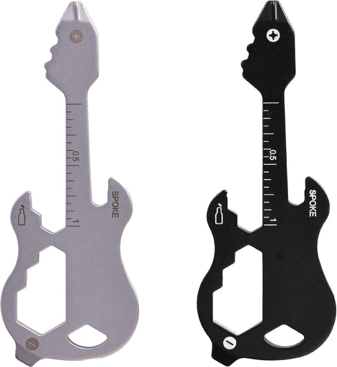 Keychain Multi-tool 2Pack Guitar Modeling Metal Pocket Tool for men Portable No rust multi-function tools Wrench for Screw,ruler and bottle opener...
