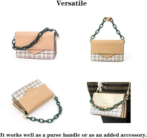 Xiazw Short Resin Bag Purse Handle Strap Replacement?Bag Decoration Chain?Bag Accessories Charms (Light Brown)...