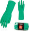 Vgo... 3-Pairs Reusable Household Gloves, Rubber Dishwashing gloves, Extra Thickness, Long Sleeves, Kitchen Cleaning, Working, Painting, Gardening...