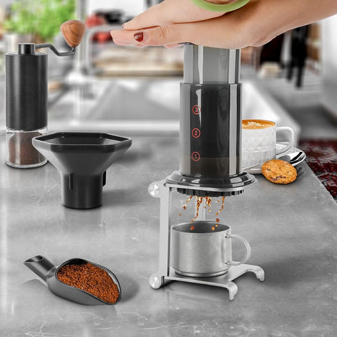 CAFEMASY Pour Over Coffee Dripper Stand - Travel and Camping Gadgets Foldable Aluminum Coffee Dripper Station Rack for Portable Espresso Coffee Ma...