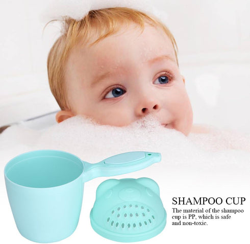 Baby Shampoo Rinse Cup Waterfall Spout Rinse Cup Sprinkler Bottle Cute Bear Shape Shower Water Scoop Head Washing Shampoo Rinse Cup Children's Pro...
