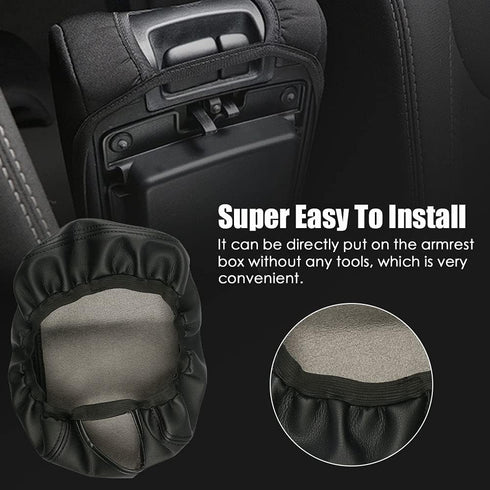 sportuli Center Console Cover Anti-Scratch Leather Armrest Cover Replace for 2011-2023 2024 Dodge Charger Chrysler 300 300C (Black Stitches)...