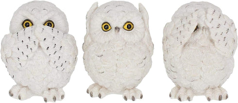 Nemesis Now See No Evil Hear No Evil Speak No Evil Figurines, Adorable Hand-Painted Resin Collectibles and Gift, 8cm - Owls...