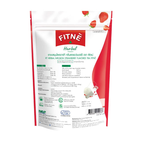 FITNE Strawberry Herbal Detox Tea Fruity Myrobalan Rhubard Senna Infusion Cleansing High Antioxidant No Calories Stevia Sweetener, 12 Tea Bags...