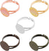 SUMERSHA 50pcs Blank Rings Adjustable Flat 12mm Base Rings Blank Jewelry Findings Components for Making DIY Crafts, 5 Colors...