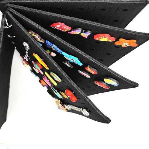 storage organizer collection books for shoe buckles charms pin accessories display (pink)...