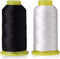 T70#69 Bonded Nylon Sewing Thread - 1500 Yard Spool -(White+Black) 2PCS...