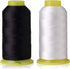 T70#69 Bonded Nylon Sewing Thread - 1500 Yard Spool -(White+Black) 2PCS...