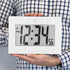 MARATHON Large Digital Wall Clock with 8” Display, White - Easy to Read...