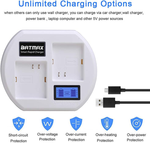 Batmax Rapid LCD USB Dual Battery Charging Station for Arlo Pro,Arlo Pro 2 & Arlo Go Wireless Home Security Camera System Batteries...