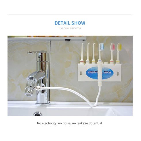 Water Flosser for Family Use 3 Jet Tips & 3 Toothbrush for Faucet & Shower, Oral Irrigator Non-Electric Safety , Dental Oral Care Tooth Cleaning...
