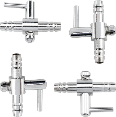 One-Way Air Flow Tubes Stainless Steel Pump Lever Control Valves for Aquarium Fish Tank (Silver) -4PCS...